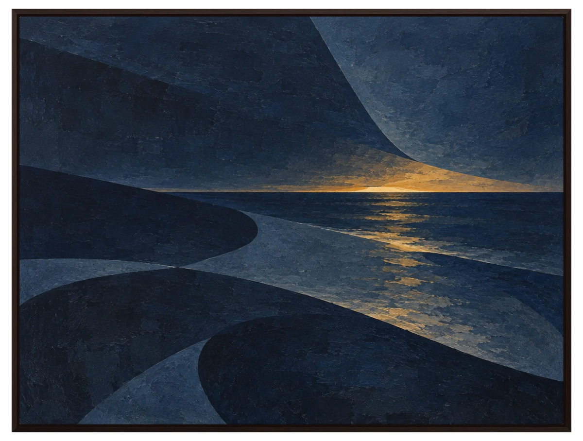 The Last Glow in a espresso floating frame