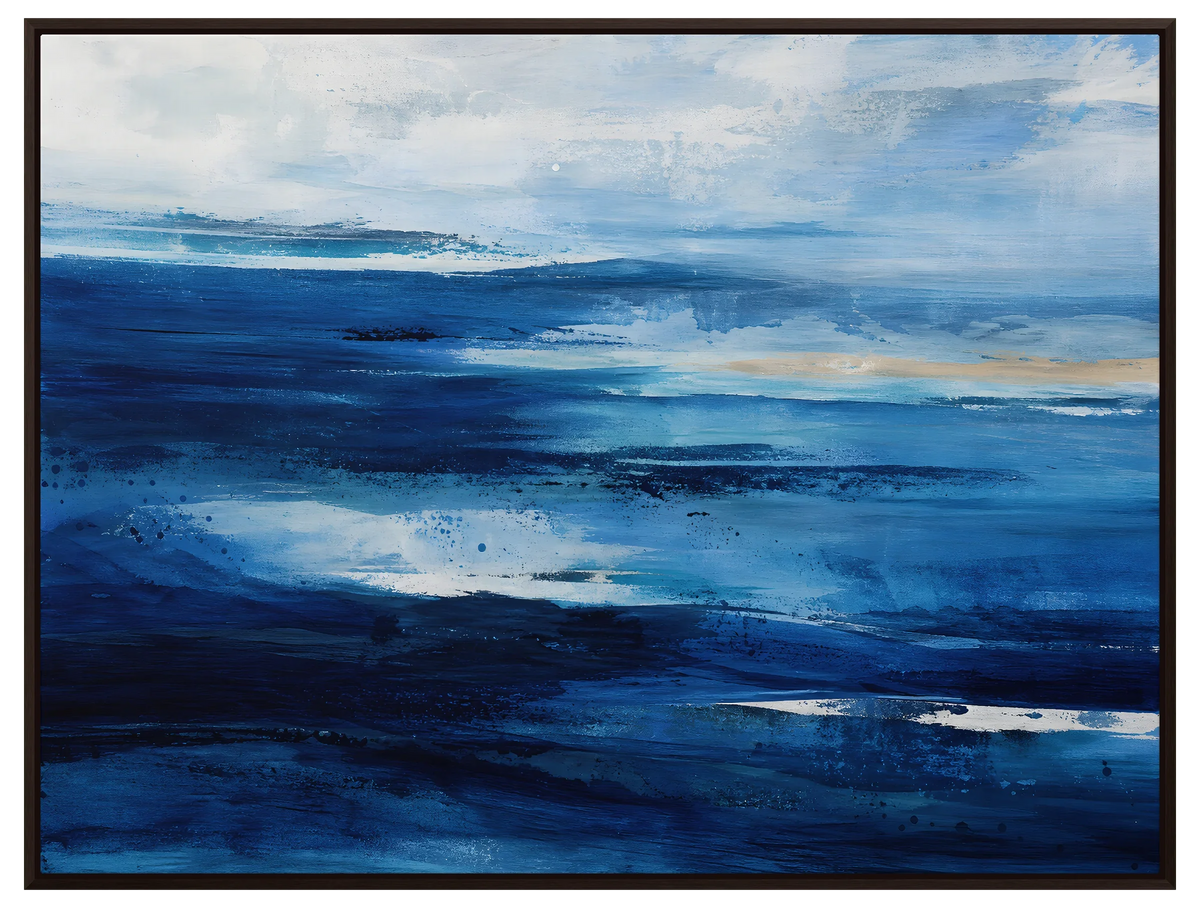Where Blue Begins in a espresso floating frame