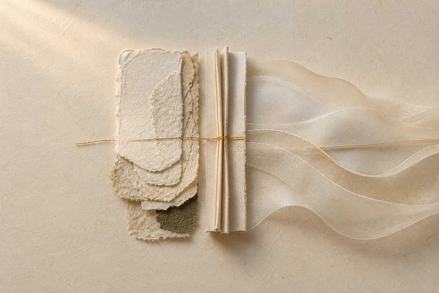 An abstract paper composition in three connected stages